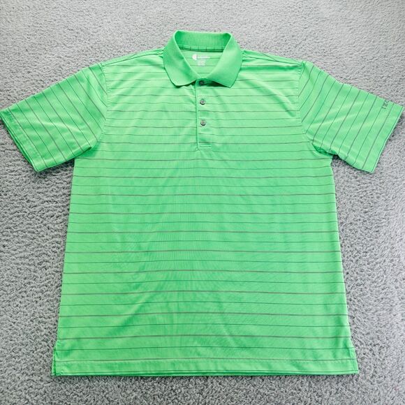 Izod Other - IZOD Golf Polo Shirt Mens M Green Blue Striped Short Sleeve Athletic Outdoor